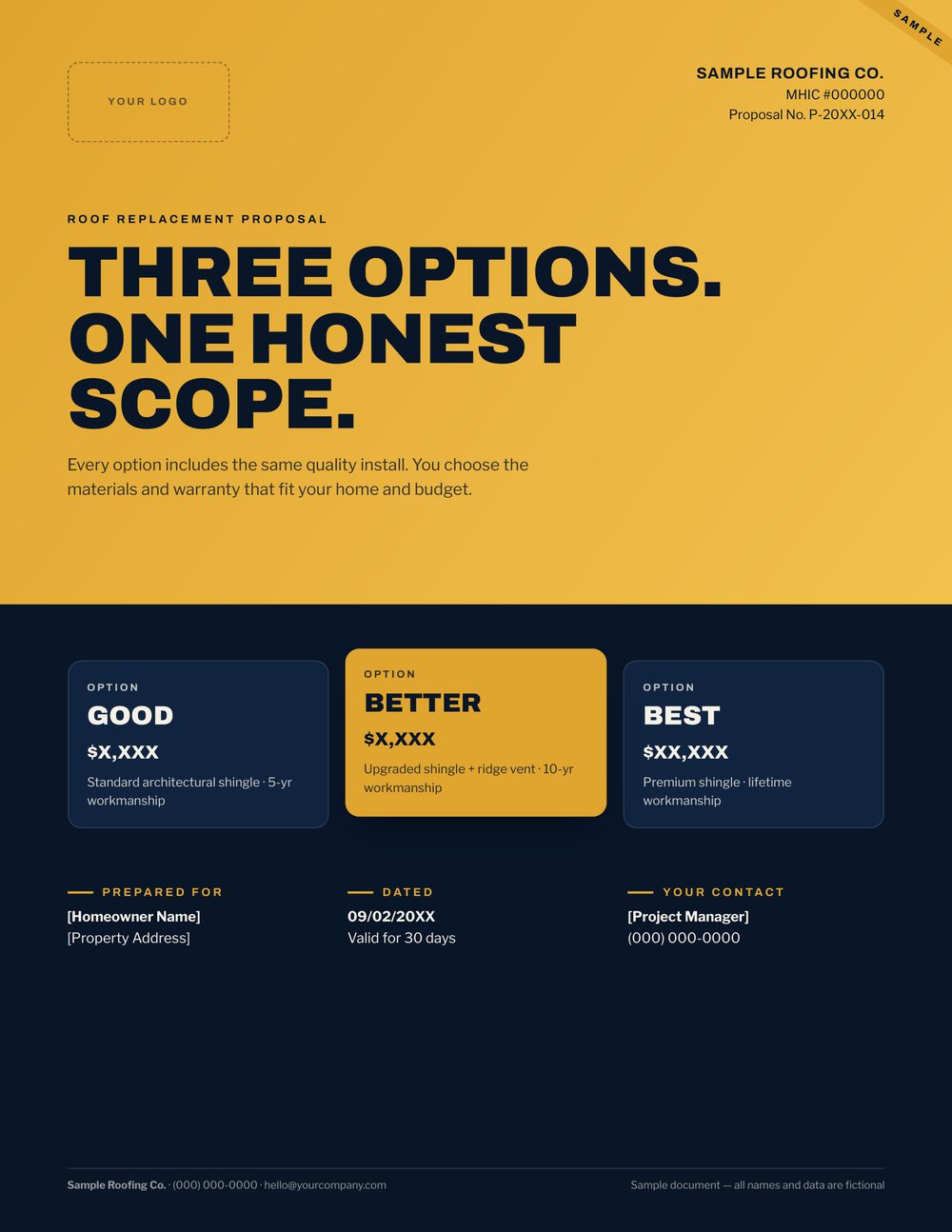 Project Proposal sample — first page